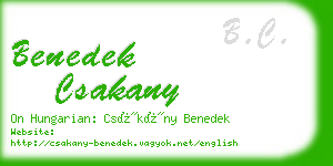 benedek csakany business card